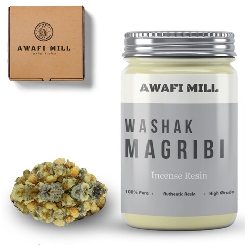 Awafi Mill Washak Magribi Frankincense Resin - Premium Quality Resin   High Grade Incense (Bottle of 50 gram / 1.7 Oz)