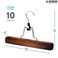 10PK High-Grade Wooden Pants Hangers with Clips Non Slip Skirt Hanger, Smooth Finish Solid Wood Jeans/Slack Hanger with 360&Atilde;&sbquo;&deg; Swivel Hook - Clip Hanger for Pant, Skirts, Slacks - Clamp Hangers