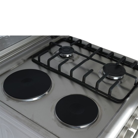 AFRA Japan Free Standing Cooking Range, 60x60, Gas and Electric Burners, Stainless Steel, Compact, Adjustable Legs, Temperature Control, Mechanical Timer, G-Mark, ESMA, RoHS, CB, 2 years warranty.