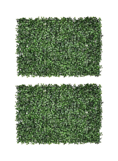 2-Piece Panels Artificial Hedge Fence Privacy Screen Lawn Green