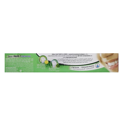 Dabur Herb&#39;l Natural Mint And Lemon Fresh Gel Toothpaste 150g