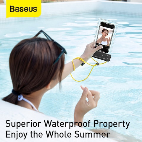 Baseus AquaGlide Waterproof Phone Case, IPX8 Certified 30M Waterproof Phone Pouch Waterproof Cell Phone Case Fit for Big Phones up to 7.2&quot; For iPhone 15 Pro Max/Plus/14/13/12/S24/S23 Ultra Black