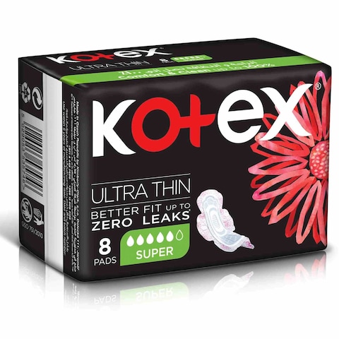 Kotex Ultra Thin Pads Super Size Sanitary Pads with Wings 8 Sanitary Pads