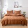 LUNA HOME Premium collection King size 6 pieces Bedding Set without filler, Plain Golden Brown Color