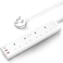 Moxedo 20W Power Strip Surge Protector 7 Way 1 USB-C PD Ports + 2 USB-A Ports + 4 AC Outlets Fast Charging with 2M Cable Length