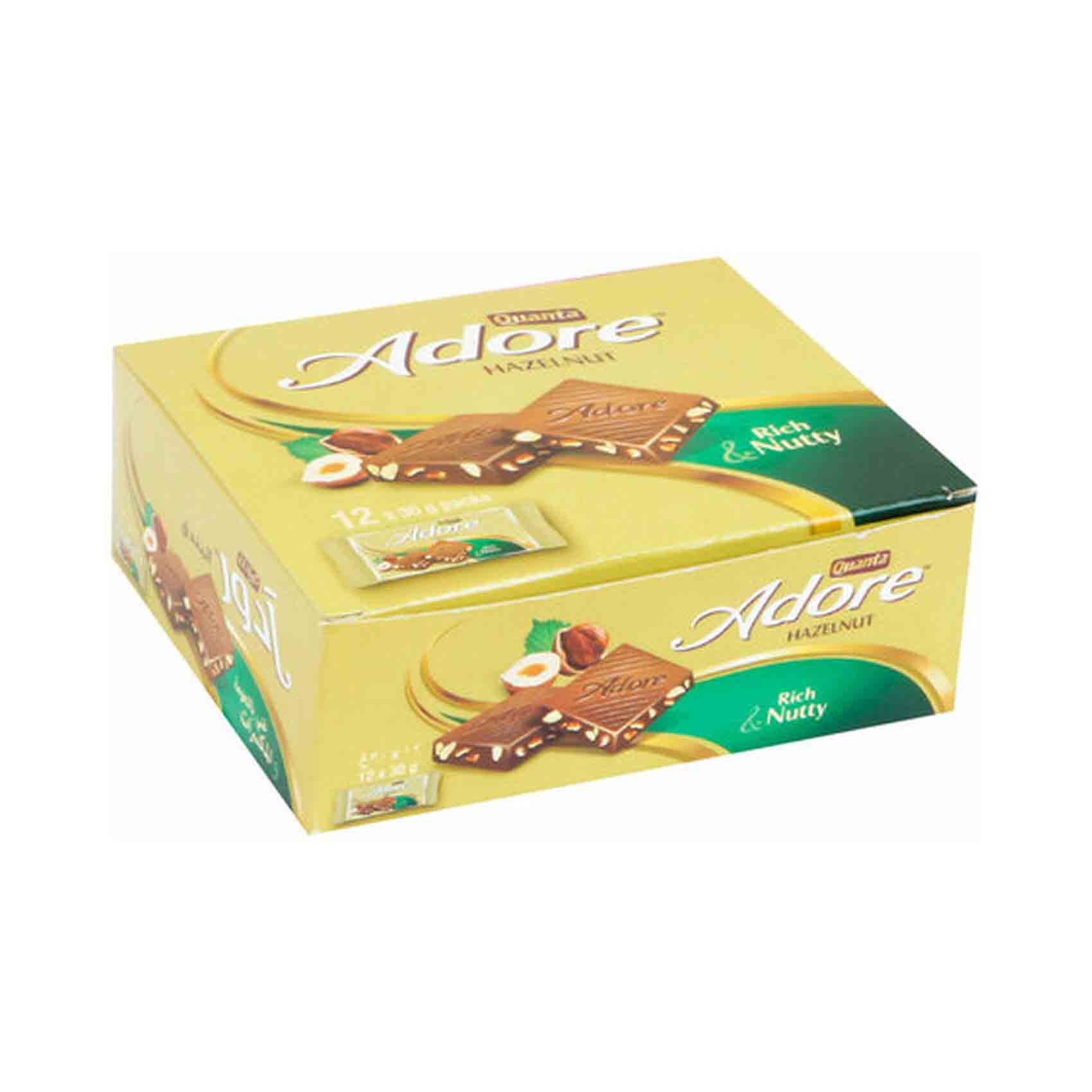 Quanta Adore Hazelnut Rich And Nutty Chocolate Bar 30g Pack of 12