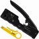 RJ45 RJ12 RJ11 Modular Crimper for Cat5 Cat5e Cat6 Cat6a Cat7 Shielded Plugs Network Data Voice Cables Compact Ethernet Crimp Tool Come with Mini Cable Stripper
