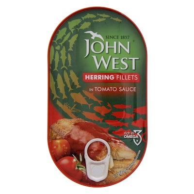 Johnwest Herring Fillets Tomato160G  - Canned Fish