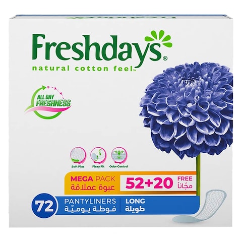 Freshdays Long Pantyliner Economy Pack 72 Count + 24 Count