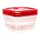 Lock &amp; LockEZ Lock Easy Plastic Square Food Container HLE8104 Clear/Red 250ml 3 PCS