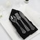 [50 Pack] Clear Plastic Cutlery Set with Napkin - Knife Fork Spoon Napkin Set -Disposable Cutlery Set