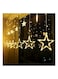 Generic Led String Five Pointed Star Shape Curtain Ramadan Light White