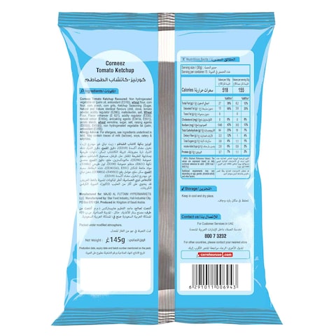 Carrefour Corneez Tomato Ketchup Flavoured Crispy Corn Snacks, 145g