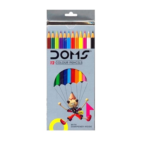 Doms Colour Pencils - 12 Long Colors + Sharpener