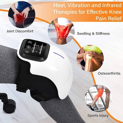 Infrared Heat and Vibration Knee Pain Relief For Swelling Stiff Joints, Stretched Ligament and Muscles Injuries, 2022 Longer Knee Straps