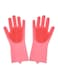 Generic - 2-Piece Silicone Dishwashing Gloves Pink