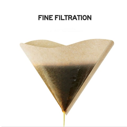 100-Piece Unbleached Coffee Filter Paper Beige 13.4cm