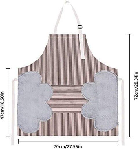 Aiwanto Kitchen Apron With Pocket and Both Side Wiping Towel Attached