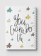 Lowha Spiral Notebook With 60 Sheets And Hard Paper Covers With You Can Do It Doodle Stars Design, For Jotting Notes And Reminders, For Work, University, School