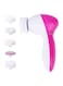 Generic 5-Iin-1 Electric Massager And Cleanser Kit Pink/White