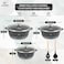 LIFE SMILE Pots Set 8 pieces - Kitchen Cookware set, Granite Non Stick Coating, Die Cast aluminum 100% PFOA FREE include Casseroles &amp; Silicone Utensils (Black (20/24/28CM))