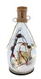 Christmas Glass Bottle Decoration w/ LED 10x21cm
