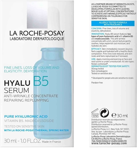La Roche-Posay Hyalu B5 Pure Hyaluronic Acid Serum For Face, With Vitamin B5. Anti-Aging Serum Concentrate For Fine Lines. Hydrating, Repairing, Replumping. Suitable For Sensitive Skin