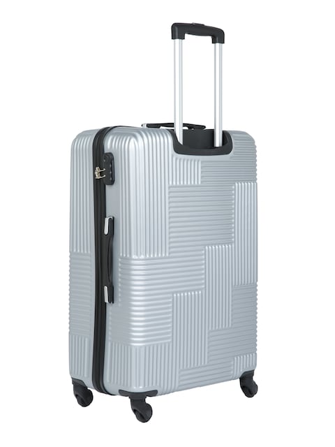 Senator Hard Case Medium Luggage Trolley Suitcase for Unisex ABS Lightweight Travel Bag with 4 Spinner Wheels KH110 Silver