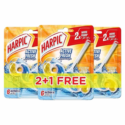 Harpic Toilet Blocks - Sparkling Citrus - 35 gram - 3 Pieces