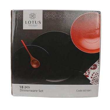 Lotus Porcelain Dinner Set - 18 Pieces