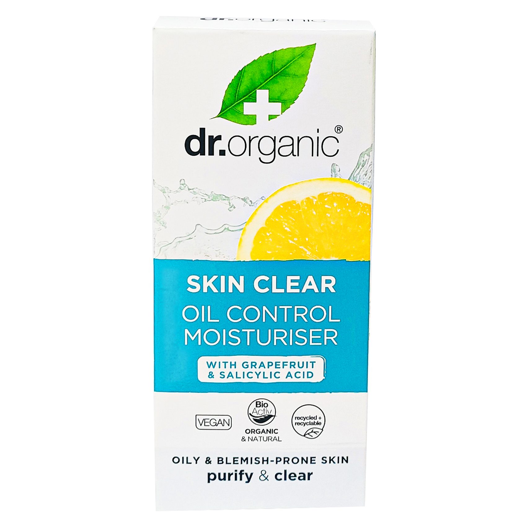 Dr.Organic Skin Clear Oil Control Moisturiser With Grapefruit And Salicylic Acid 50ml