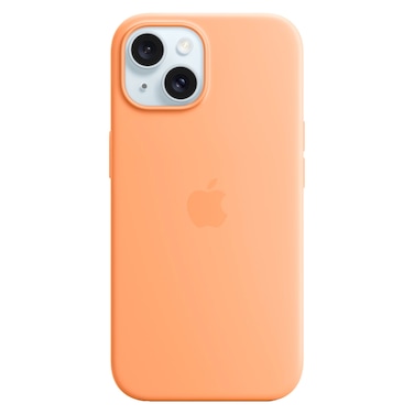 Apple Silicone Case Cover With MagSafe For iPhone 15 Orange Sorbet