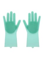 اشتري Generic Reusable Silicone Gloves Green في الامارات