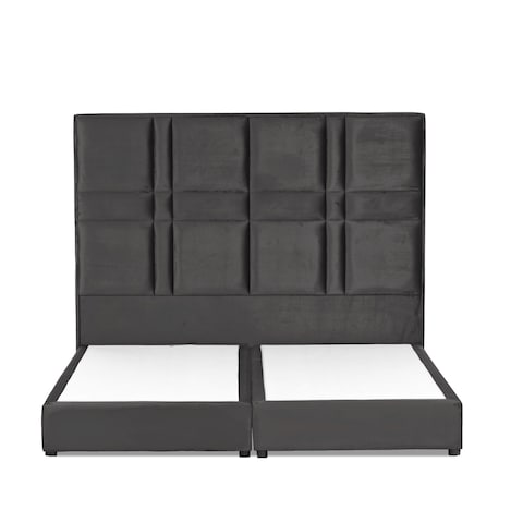 إن هاوس برلين هيكل سرير منجد بالمخمل - نفر ونص - 200×160 سم - رمادي غامق