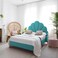 In House Napoli Velvet Bed Frame - Single - 200x90 cm - Turquoise