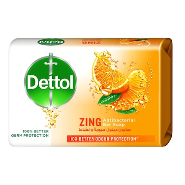 Dettol Zing Antibacterial Bar Soap Orange 120g