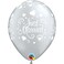 Qualatex Just Married Hearts Latex Balloons- 6-Pieces- 11-Inch Size- Silver