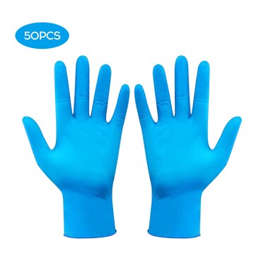 Generic-Portable Healthful Kitchen Single-Use Nitrile Glove Experiment Use Waterproof Anti-Slip Wear-Resistant Blue Glove