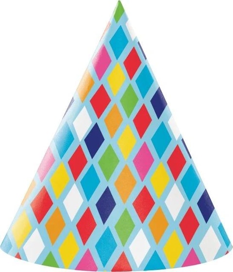 Creative Converting- Bright Birthday Adult Size Hat 8pcs&lt; &gt;Mutlicolor&lt; &gt;