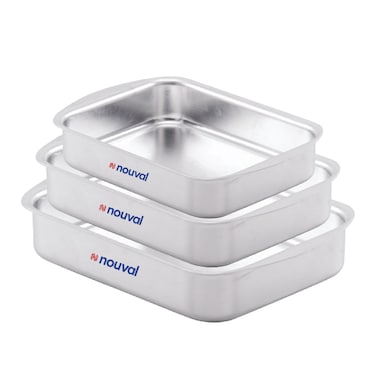 طقم صواني فرن المونيوم نوفال اوبلونج - 3 قطع