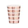 Rose Gold Striped Paper Cups 8Oz. 10/Pack