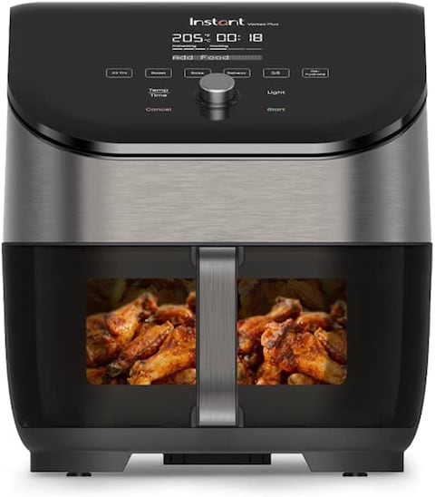 Instant Vortex 5.7L, 1700W Digital Air Fryer Single ClearCook Drawer and 6 Smart Programmes - Air Fry, Bake, Roast, Grill, Dehydrate, Reheat, Large Capacity with OdourErase Black INP-140-3105-01-GC