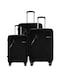 ParaJohn Luggage Sets 3 Piece With Trolley Set With Lightweight Polypropylene Shell 8 Spinner Wheels For Travel, Black