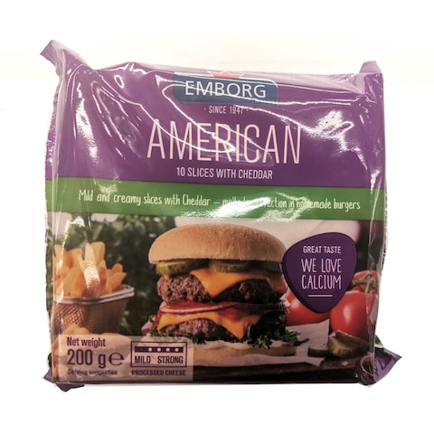 Emborg American Slices With Cheddar 200g