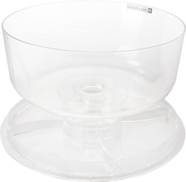 Royalford Multi-Functional Cake Stand, Rf10337 - Acrylic Cake Stand With Dome Lid, Chip Dip Server With Lids, Can Be Used As Punch Bowl Serving Dish, Salad Bowl Chips &amp; Dips Server Etc