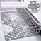 Non-Slip Bath Mat, Soft TPE Shower Mat with Suction Cups and Drain Holes, Bathroom Anti-Slip Mat for Shower, Bathtub (120 * 80cm, Grey)