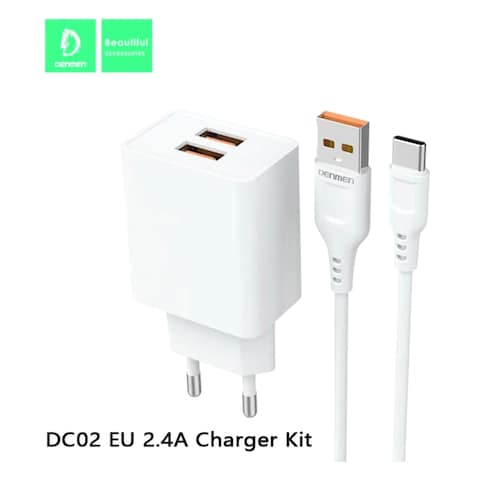 Demmen D02T 2.1A Type C Charging Kit White