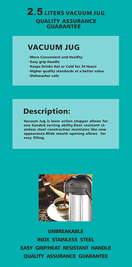 Buy Hth Push Jugs Vacuum Flask For Kids And Adults 2500Ml Silver,One ...