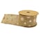 Jute Burlap Ribbon Beige with Gold Polka Dots Print 5M Roll