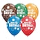 Birthday Pennants &amp; Dots 11in Assorted. Latex Balloon 25 pcs